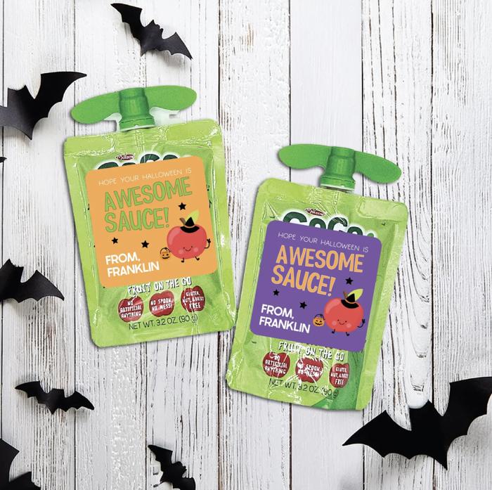 Personalized Halloween Stickers / Kids Classroom Party / Set of 24 / Up to 2 Names