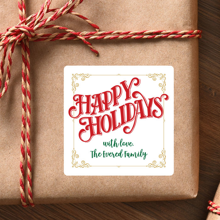 Personalized Christmas Gift Labels Square / Set of 24