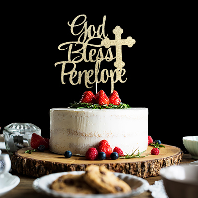 God Bless Cake Topper