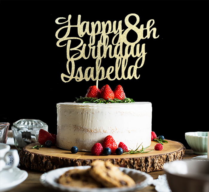 Custom Happy Birthday Cake Topper