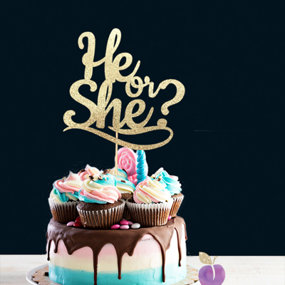 He or She Cake Topper