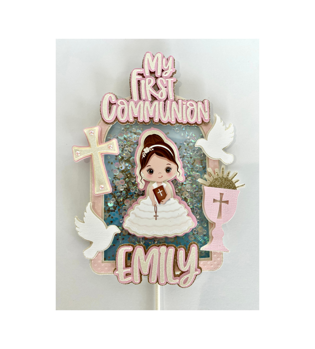 My first communion cake topper girl