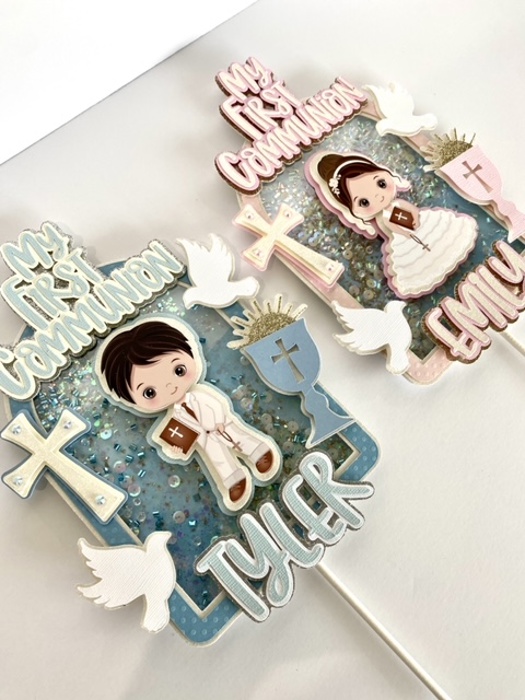 My first communion cake topper girl