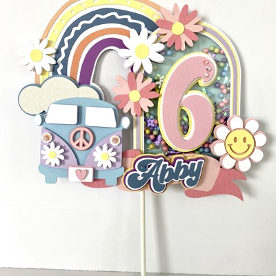 Groovy cake topper