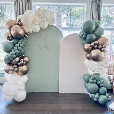 Balloon Package for Baby Boy Shower Gold Accents