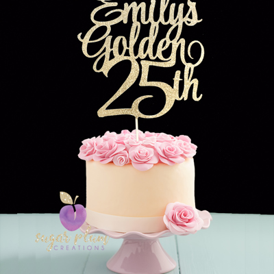 Golden Birthday Cake Topper