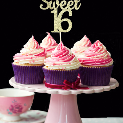 Sweet 16 cupcake topper
