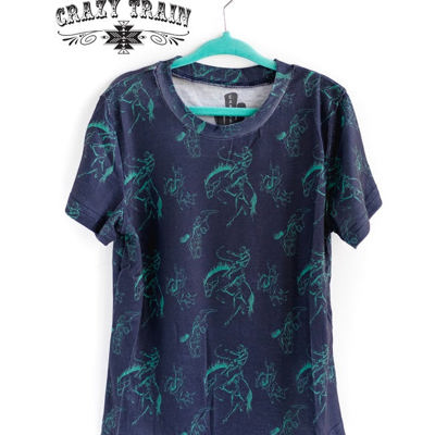 Crazy Train Boy's Buddy Buckaroo Tee, Navy