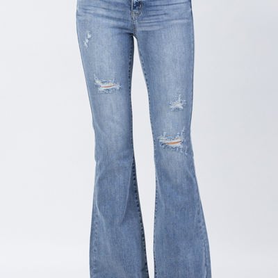 Judy Blue High Waist Destroyed Flare Denim 82377 - Plus