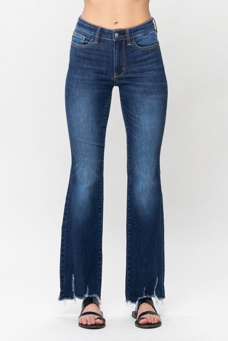 Judy Blue Mid Rise Non Distressed Hem Bootcut Denim 82519