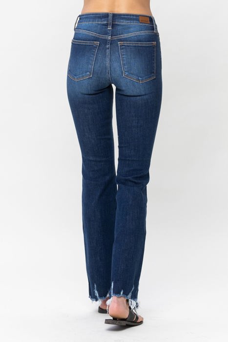 Judy Blue Mid Rise Non Distressed Hem Bootcut Denim 82519