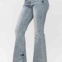  Judy Blue Mid Rise Tinted Pin Tack Detail Flare Denim 88655 - Plus
