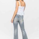  Judy Blue Mid Rise Tinted Pin Tack Detail Flare Denim 88655 - Plus