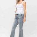  Judy Blue Mid Rise Tinted Pin Tack Detail Flare Denim 88655 - Plus