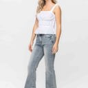  Judy Blue Mid Rise Tinted Pin Tack Detail Flare Denim 88655 - Plus