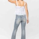  Judy Blue Mid Rise Tinted Pin Tack Detail Flare Denim 88655 - Plus