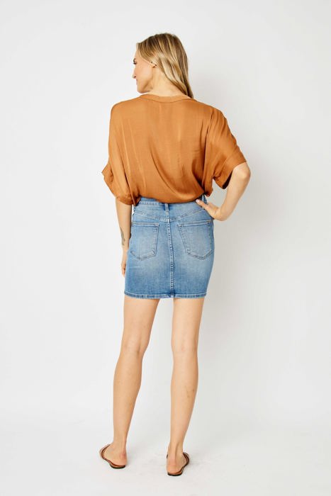 Judy Blue High Waist Tummy Control Denim Skirt 2819