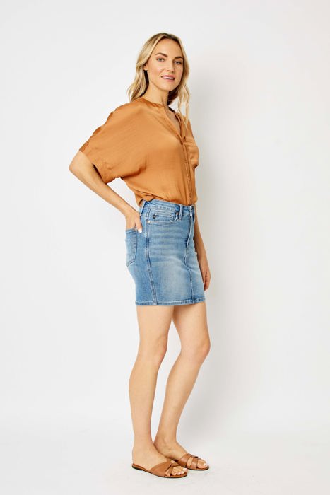 Judy Blue High Waist Tummy Control Denim Skirt 2819