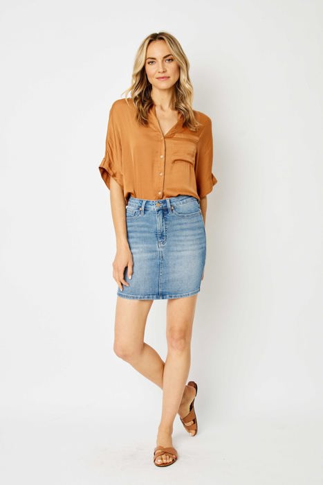 Judy Blue High Waist Tummy Control Denim Skirt 2819