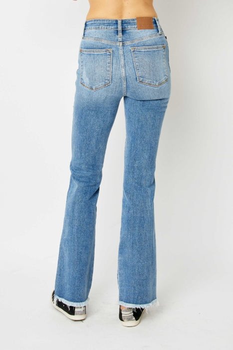 Judy Blue High Waist Destroy Fray Hem Bootcut Denim 82542 - Plus