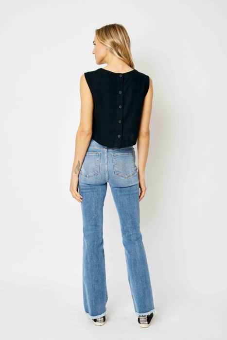 Judy Blue High Waist Destroy Fray Hem Bootcut Denim 82542 - Plus