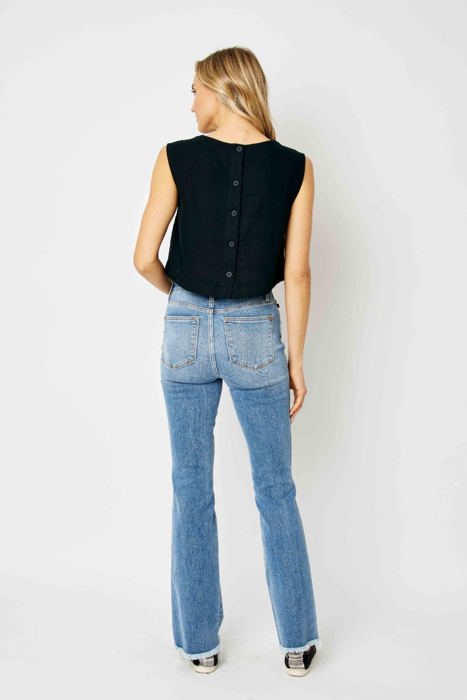 Judy Blue High Waist Destroy Fray Hem Bootcut Denim 82542 - Plus