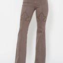  Judy Blue High Waist Garment Dyed Knee Seam Detail & Shield Pockets Flare Denim 88846 - Plus