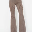  Judy Blue High Waist Garment Dyed Knee Seam Detail & Shield Pockets Flare Denim 88846 - Plus