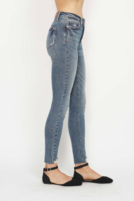 Judy Blue High Waist Tummy Control Vintage Wash Destroy Skinny Denim 88769 - Plus