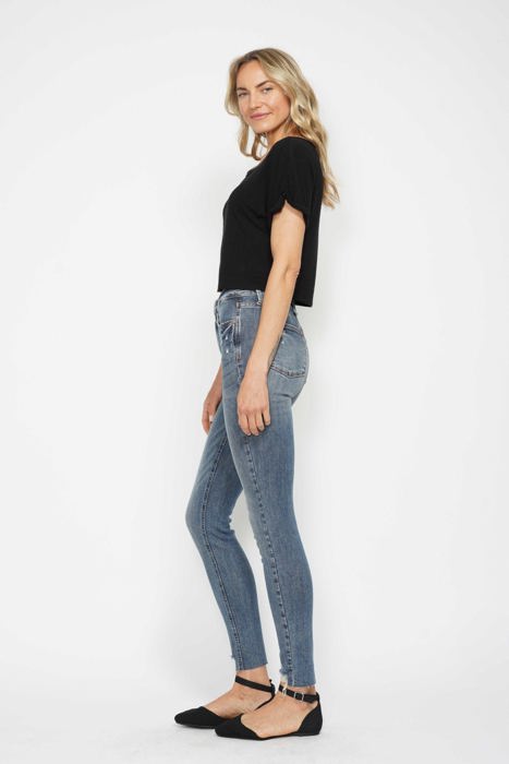 Judy Blue High Waist Tummy Control Vintage Wash Destroy Skinny Denim 88769 - Plus