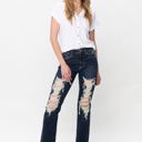  Judy Blue Mid Rise Heavy Destroy Straight Denim 82534