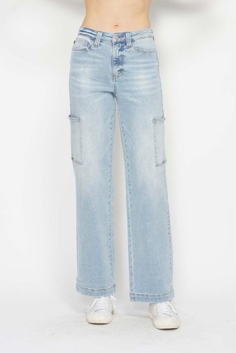 Judy Blue High Waist Cargo Wide Leg Denim 88924