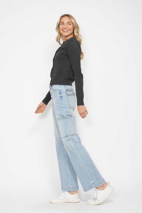 Judy Blue High Waist Cargo Wide Leg Denim 88924 - Plus