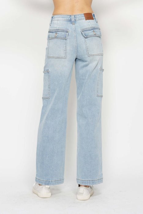 Judy Blue High Waist Cargo Wide Leg Denim 88924 - Plus