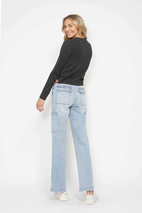 Judy Blue High Waist Cargo Wide Leg Denim 88924 - Plus