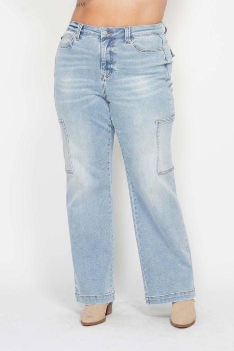 Judy Blue High Waist Cargo Wide Leg Denim 88924 - Plus