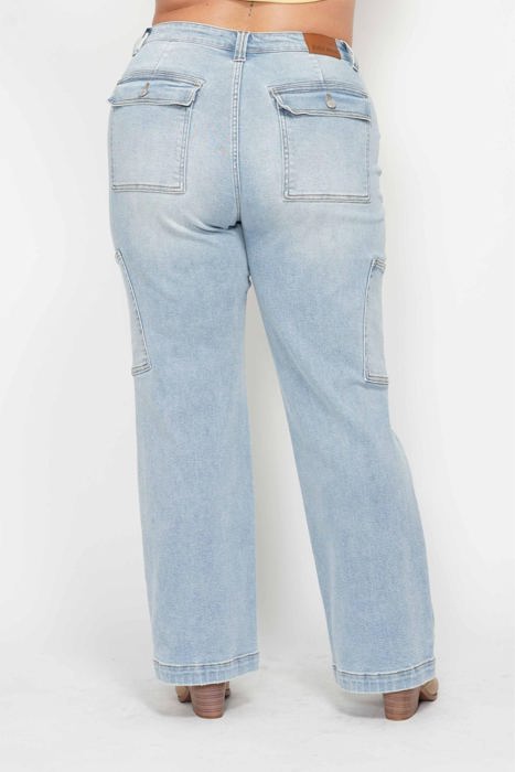 Judy Blue High Waist Cargo Wide Leg Denim 88924 - Plus