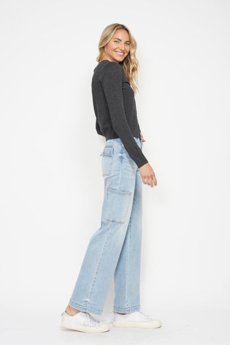 Judy Blue High Waist Cargo Wide Leg Denim 88924