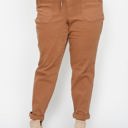  Judy Blue High Waist Garment Dyed Camel Double Cuff Jogger Denim 88857 - Plus