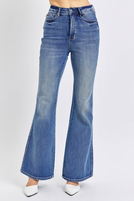 Judy Blue High Waist Tummy Control Contrast Flare Denim 88855 - Plus