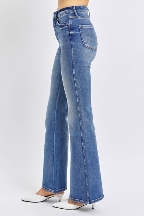 Judy Blue High Waist Tummy Control Contrast Flare Denim 88855 - Plus