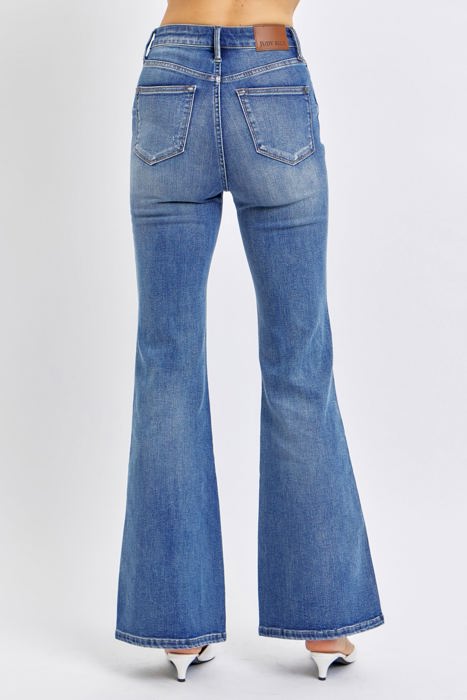 Judy Blue High Waist Tummy Control Contrast Flare Denim 88855 - Plus