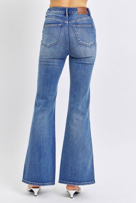 Judy Blue High Waist Tummy Control Contrast Flare Denim 88855 - Plus