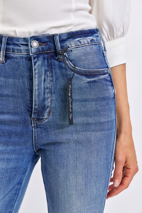 Judy Blue High Waist Tummy Control Contrast Flare Denim 88855 - Plus