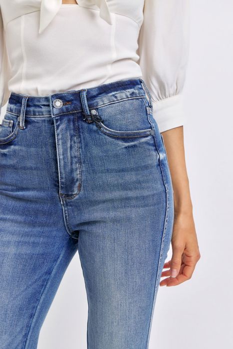Judy Blue High Waist Tummy Control Contrast Flare Denim 88855 - Plus