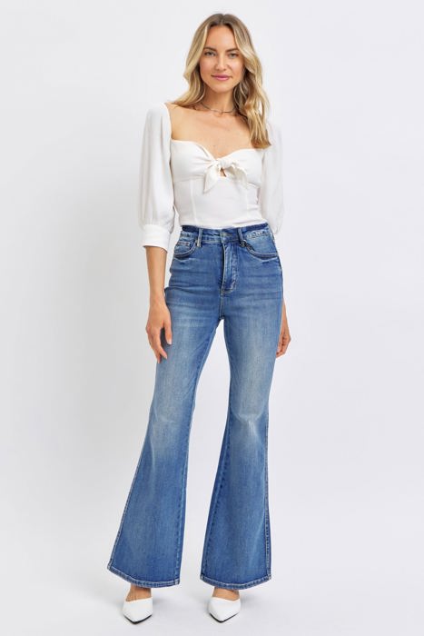 Judy Blue High Waist Tummy Control Contrast Flare Denim 88855 - Plus