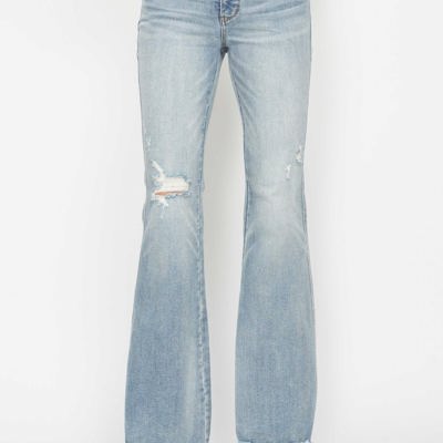 Judy Blue Mid Rise Tummy Control Destroy Flare Denim 88594 - Plus