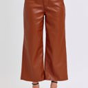  Judy Blue High Waist Tummy Control Camel Faux Leather Wide Leg Crop Denim 88900 - Plus