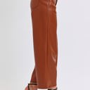  Judy Blue High Waist Tummy Control Camel Faux Leather Wide Leg Crop Denim 88900 - Plus