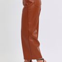  Judy Blue High Waist Tummy Control Camel Faux Leather Wide Leg Crop Denim 88900 - Plus